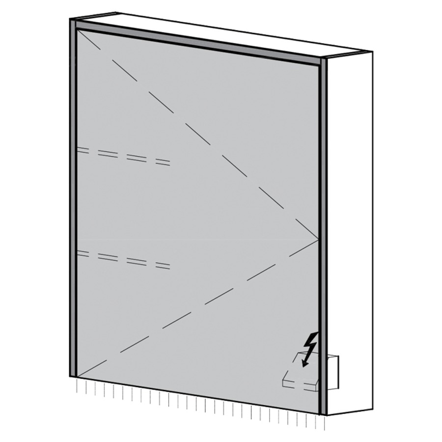 Armoire de toilette Trina AP
60.8 x 70.5 x 14.8 cm
1&nbsp;porte à double miroir, charnière à gauche
éclairage LED 3 côtés, 4000 Kelvin
éclairage LED indirect vers le bas
appareil de commande DALI
dimmable sur l'installation domestique
1&nbsp;prise double en bas à droite
IP24