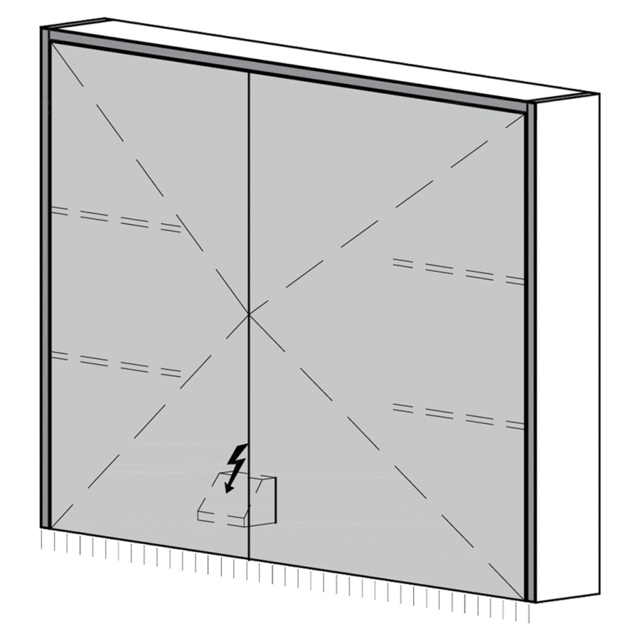 Armoire de toilette Trina AP
90.8 x 70.5 x 14.8 cm
2&nbsp;portes à double miroir (30/60)
éclairage LED 3 côtés, 4000 Kelvin
éclairage LED indirect vers le bas
appareil de commande DALI
dimmable sur l'installation domestique
1&nbsp;prise double en bas à droite
en face des charnières, IP24