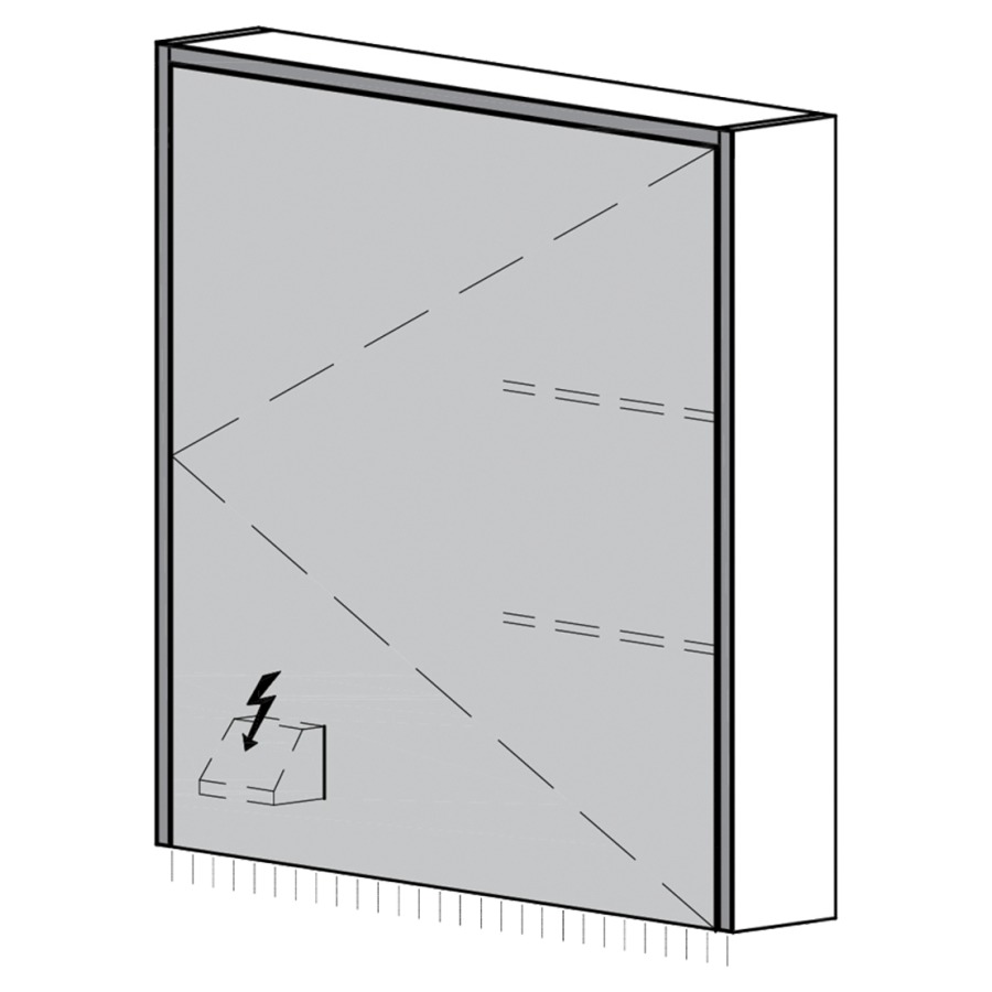 Armoire de toilette Trina UP
60.8 x 70.5 x 14.8 cm
1&nbsp;porte à double miroir, charnière à droite
éclairage LED 3 côtés, 4000 Kelvin
éclairage LED indirect vers le bas
appareil de commande DALI
dimmable sur l'installation domestique
1&nbsp;prise double en bas à gauche
IP24