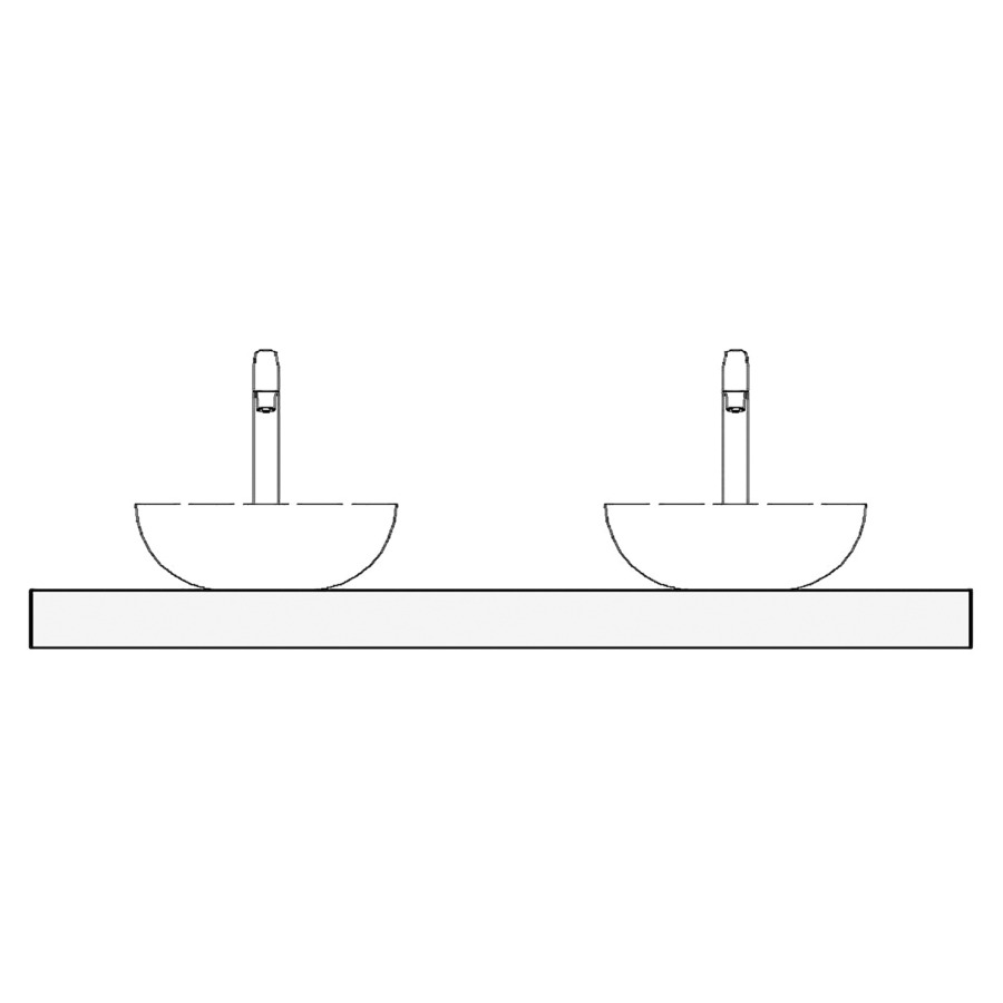 Table de lavabo Massivholz
140 x 2 x 51 cm
pour 2 lavabos à poser
entraxe 35/70/35