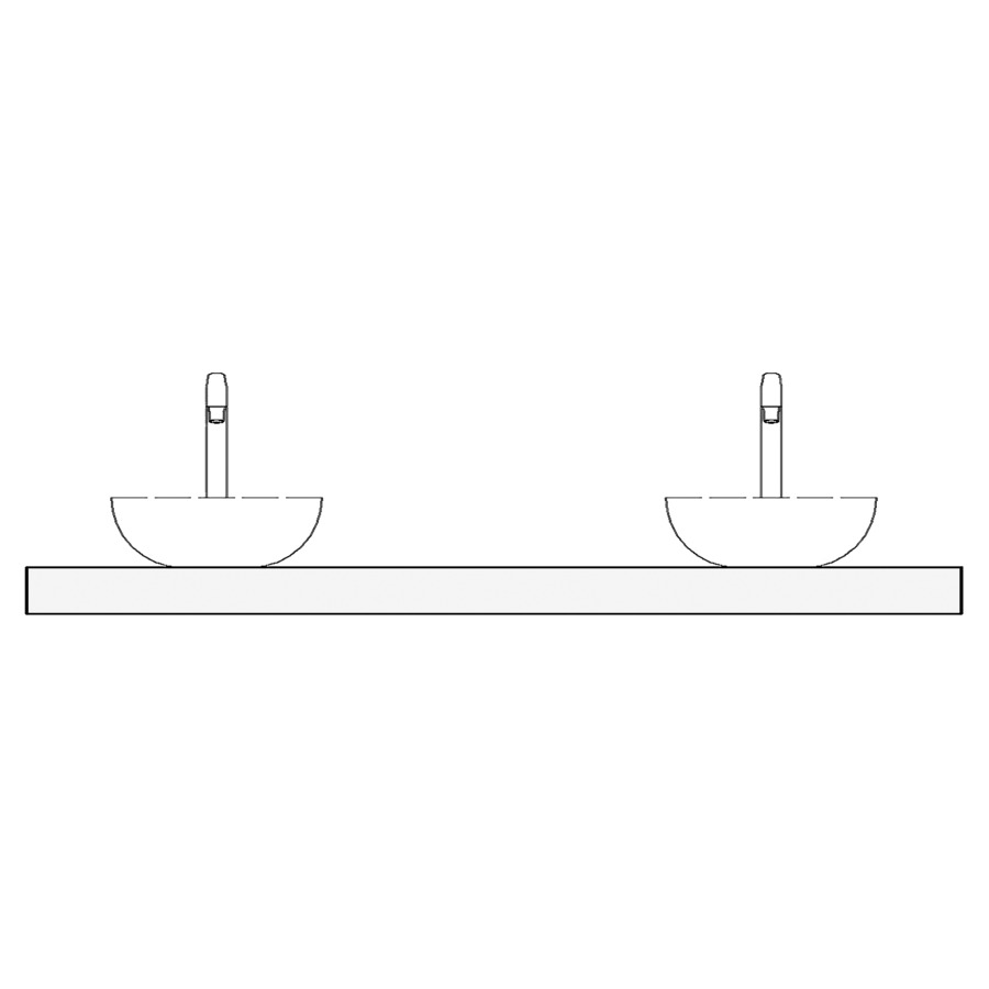 Table de lavabo Massivholz
150 x 2 x 51 cm
pour 2 lavabos à poser
entraxe 37.5/75/37.5