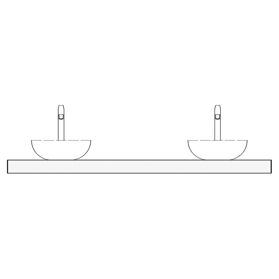 Table de lavabo Massivholz
160 x 2 x 51 cm
pour 2 lavabos à poser
entraxe 40/80/40