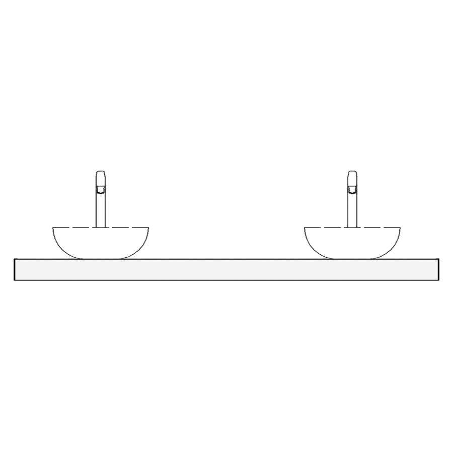 Table de lavabo Massivholz
180 x 2 x 51 cm
pour 2 lavabos à poser
entraxe 45/90/45