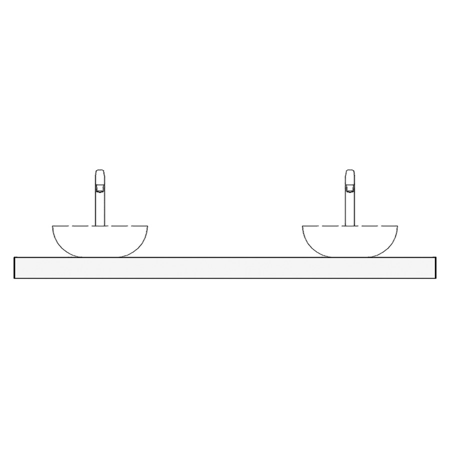 Table de lavabo Massivholz
190 x 2 x 51 cm
pour 2 lavabos à poser
entraxe 47.5/95/47.5