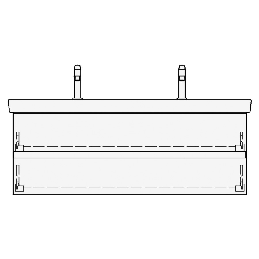 Élément inférieur
SUBWAY 2 GATTO
125,0 x 44,0 x 43,5 cm
pour lavabo Subway 2.0 130 cm
avec 2 robinets, élément
à 2 tiroirs