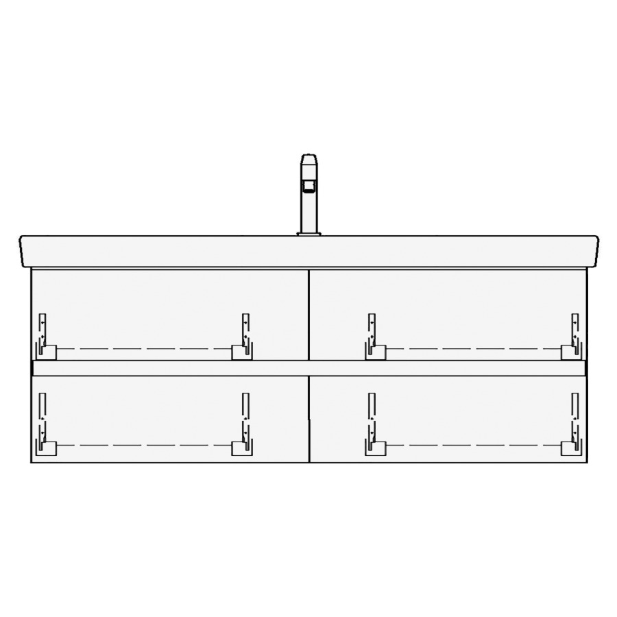 Élément inférieur
SUBWAY 2 GATTO
125,0 x 44,0 x 43,5 cm
pour lavabo Subway 2.0 130 cm
avec 1 robinet, 2 éléments
à chacune 2 tiroirs