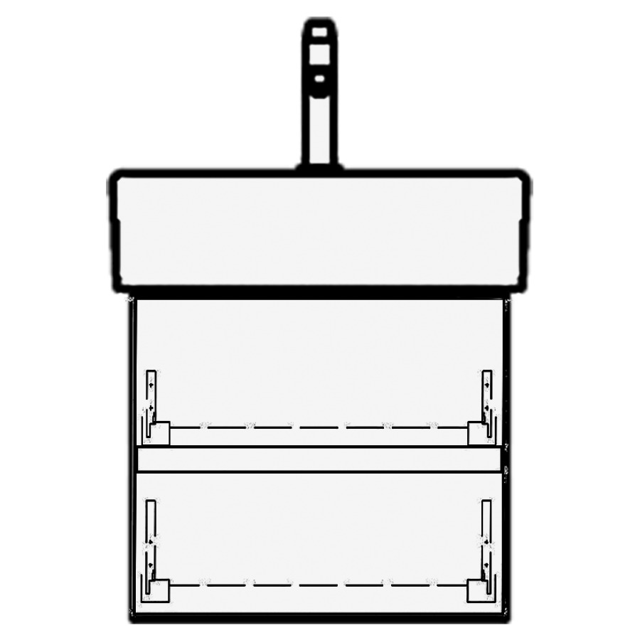 Elém. infér. LIVING CITY GATTO
46,0 x 40,0 x 44,0 cm
pour lavabo Living City 50 cm
élément à 2 tiroirs