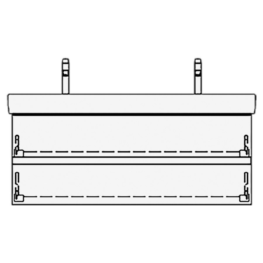 Élément inférieur PRO S GATTO
116,0 x 44,0 x 43,0 cm
pour lavabo double Pro S
120 cm, élément à 2 tiroirs