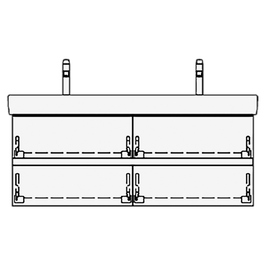 Élément inférieur PRO S GATTO
116,0 x 44,0 x 43,0 cm
pour lavabo double Pro S
120 cm, 2 éléments à chacune
2 tiroirs