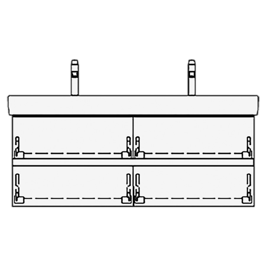Élément inférieur PRO S GATTO
116,0 x 44,0 x 43,0 cm
pour lavabo Pro S 120 cm
avec 2 robinets, 2 éléments à
chacune 2 tiroirs