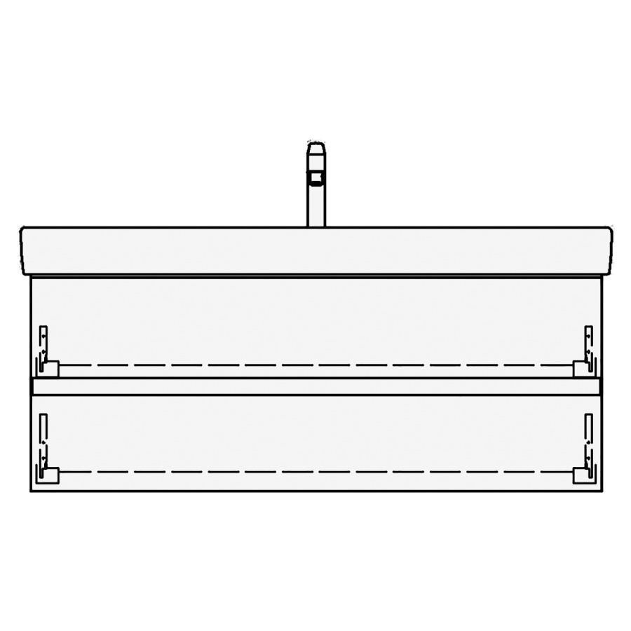 Élément inférieur PRO S GATTO
116,0 x 44,0 x 43,0 cm
pour lavabo Pro S 120 cm
avec 1 robinet, élément à 2
tiroirs
