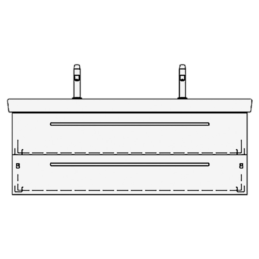 Élément inférieur
SUBWAY 2 ASINO
125,0 x 48,0 x 44,0 cm
pour lavabo Subway 2.0 130 cm
avec 2 robinets, élément
à 2 tiroirs