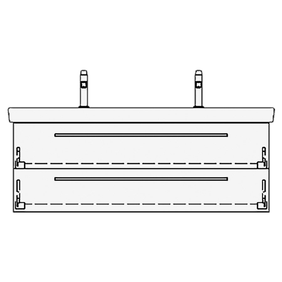 Élément inférieur
SUBWAY 2 RANA
125,0 x 44,0 x 43,5 cm
pour lavabo Subway 2.0 130 cm
avec 2 robinets, élément
à 2 tiroirs