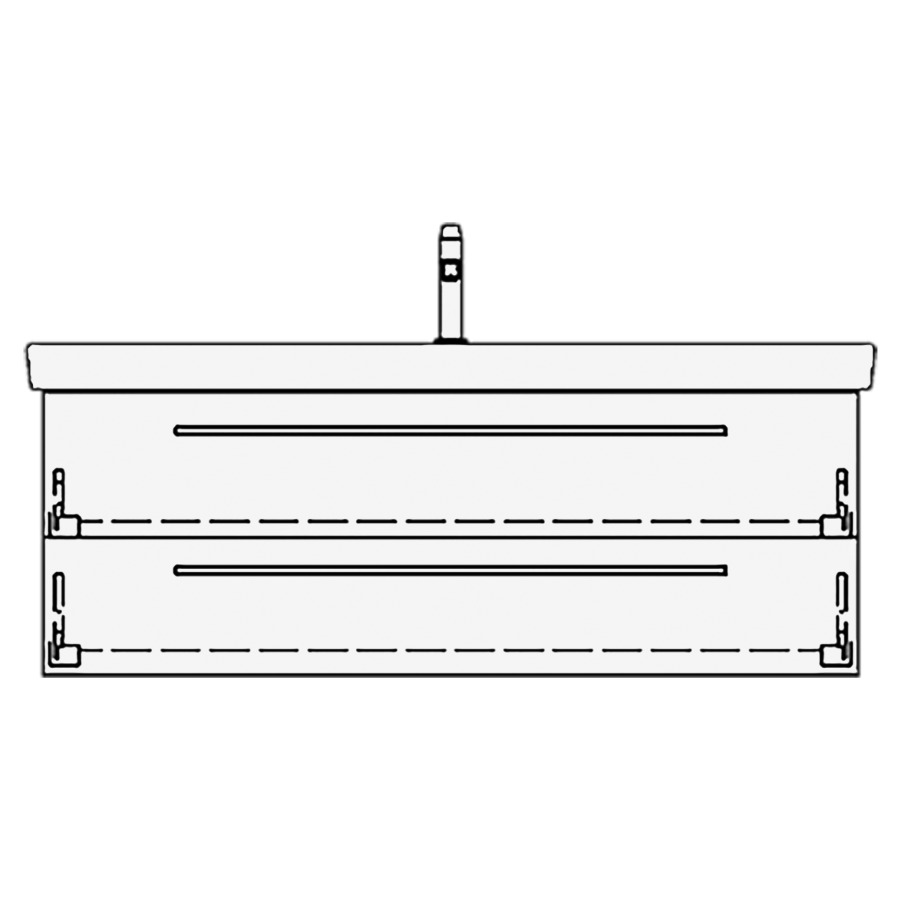 Élément inférieur
SUBWAY 2 RANA
125,0 x 44,0 x 43,5 cm
pour lavabo Subway 2.0 130 cm
avec 1 robinet, élément
à 2 tiroirs