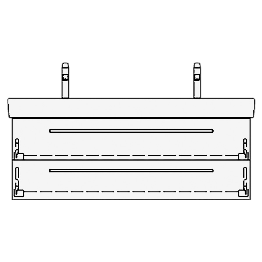 Élément inférieur PRO S RANA
116,0 x 40,0 x 43,0 cm
pour lavabo double Pro S
120 cm, élément à 2 tiroirs