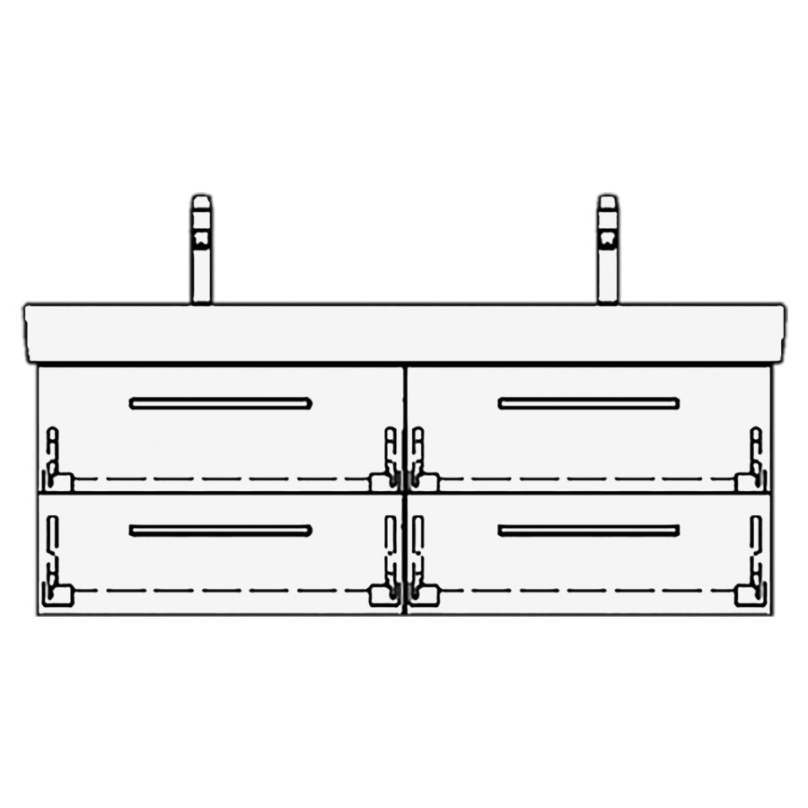 Élément inférieur PRO S RANA
116,0 x 40,0 x 43,0 cm
pour lavabo double Pro S
120 cm, 2 éléments à chacune
2 tiroirs