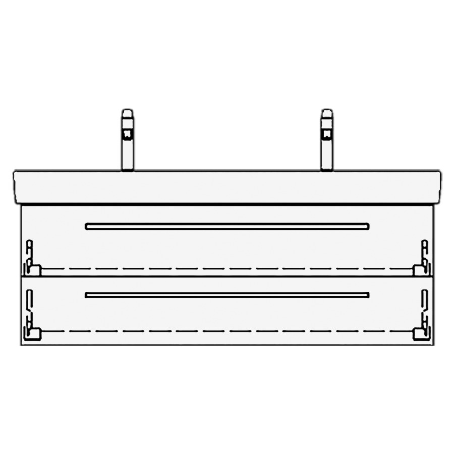 Élément inférieur PRO S RANA
116,0 x 40,0 x 43,0 cm
pour lavabo Pro S 120 cm
avec 2 robinets, élément à
2 tiroirs