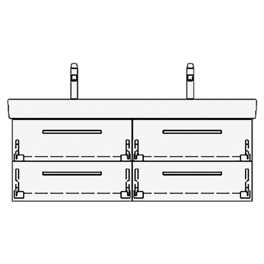 Élément inférieur PRO S RANA
116,0 x 40,0 x 43,0 cm
pour lavabo Pro S 120 cm
avec 2 robinets, 2 éléments à
chacune 2 tiroirs