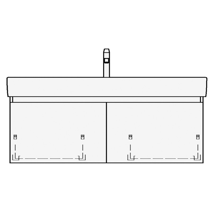 Élément inférieur VAL TORO
115,0 x 44,0 x 40,0 cm
pour lavabo Val 120 cm
avec 1 robinet, 2 éléments
à chacune 1 tiroir