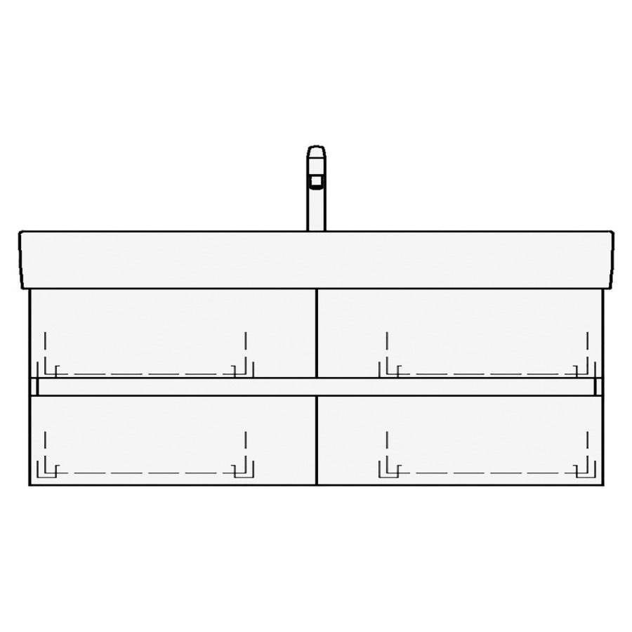 Élément inférieur VAL TORO
115,0 x 44,0 x 40,0 cm
pour lavabo Val 120 cm
avec 1 robinet, 2 éléments
à chacune 2 tiroirs