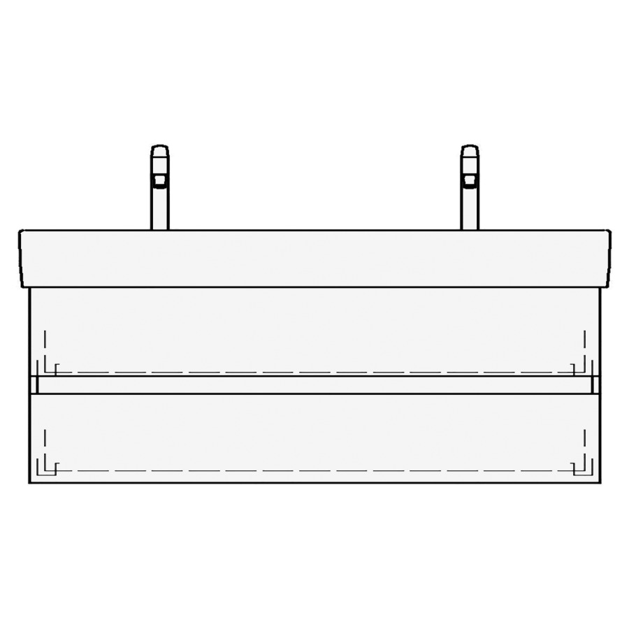 Élément inférieur VAL TORO
115,0 x 44,0 x 40,0 cm
pour lavabo Val 120 cm
avec 2 robinets
élément à 2 tiroirs