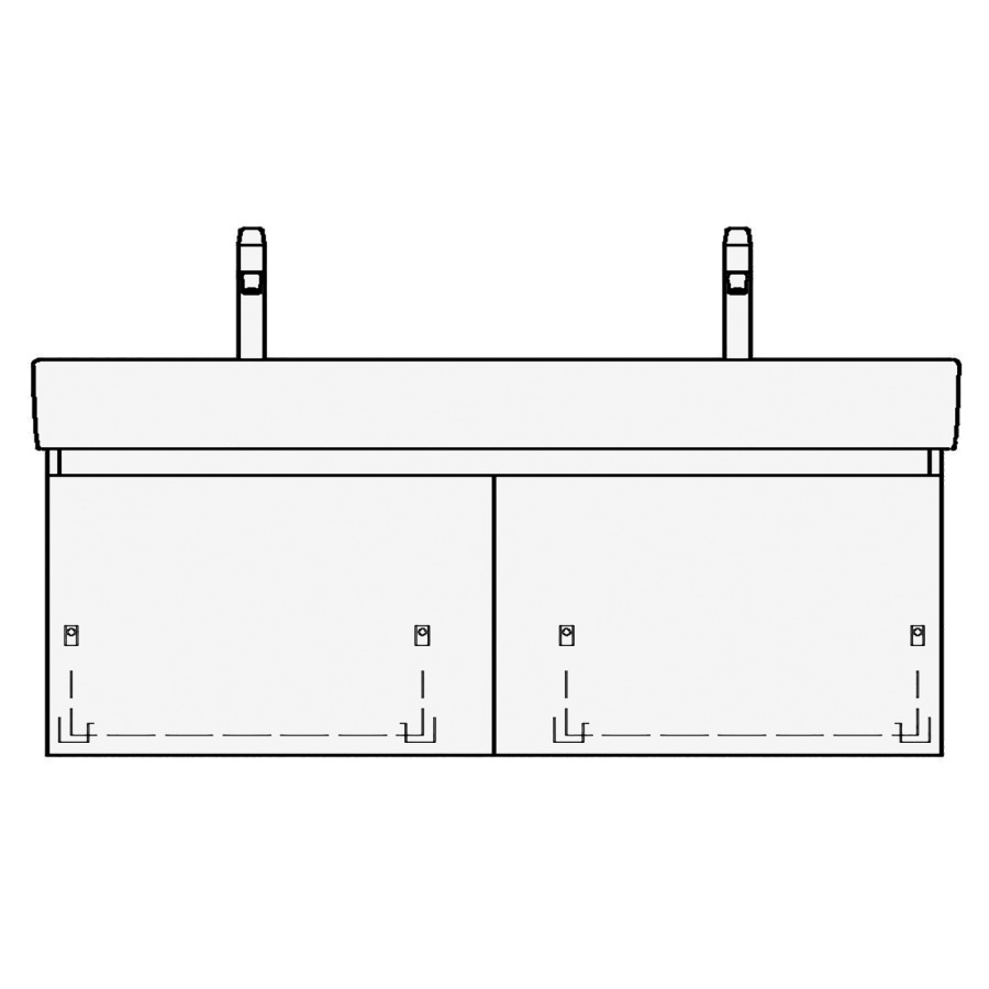 Élément inférieur VAL TORO
115,0 x 44,0 x 40,0 cm
pour lavabo Val 120 cm
avec 2 robinets, 2 éléments
à chacune 1 tiroir