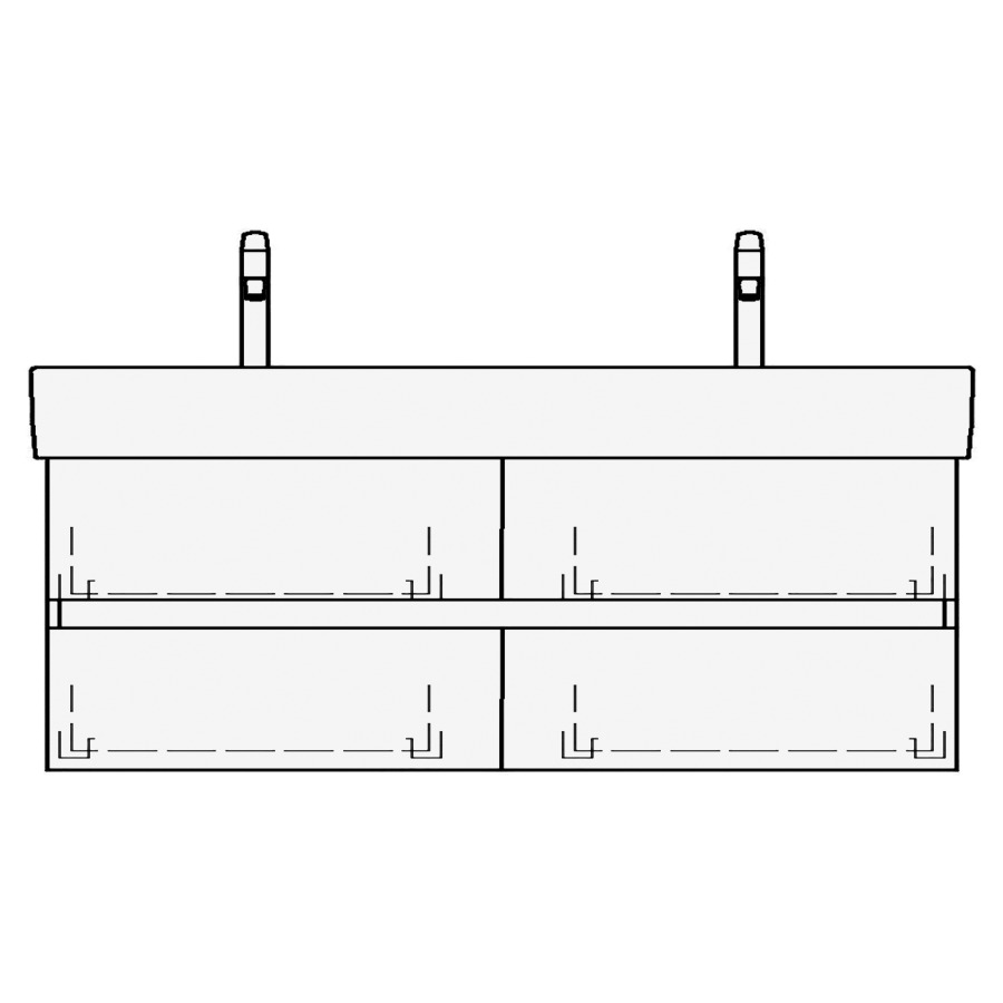 Élément inférieur VAL TORO
115,0 x 44,0 x 40,0 cm
pour lavabo Val 120 cm
avec 2 robinets, 2 éléments
à chacune 2 tiroirs