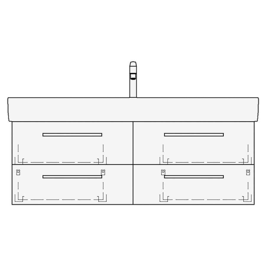 Élément inférieur VAL ASINO
115,0 x 44,0 x 40,0 cm
pour lavabo Val 120 cm
avec 1 robinet, 2 éléments
à chacune 2 tiroirs