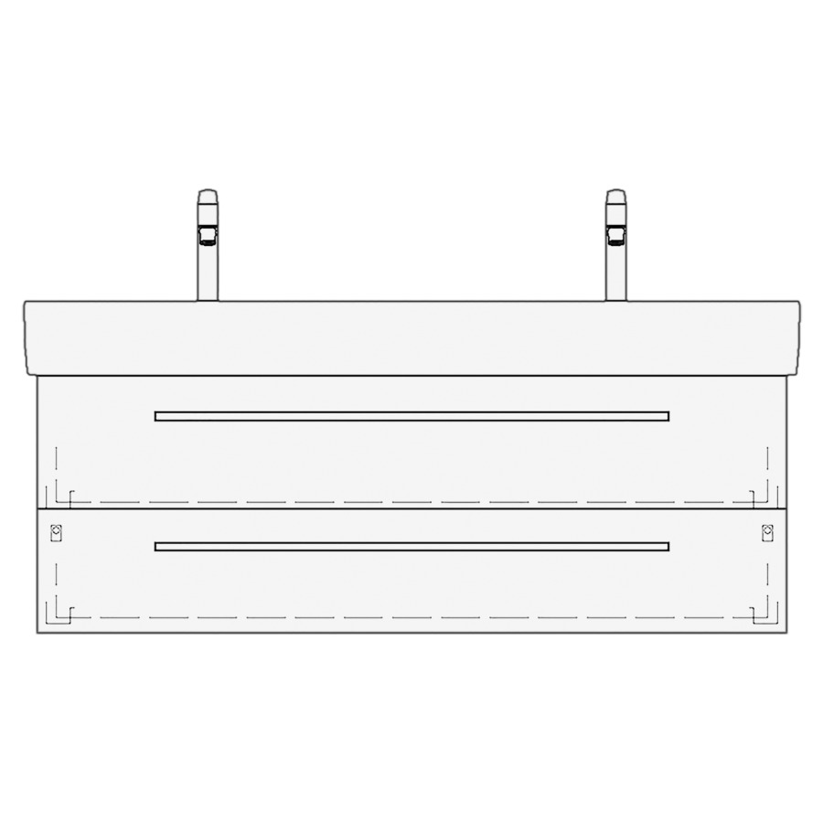 Élément inférieur VAL ASINO
115,0 x 44,0 x 40,0 cm
pour lavabo Val 120 cm
avec 2 robinets
élément à 2 tiroirs