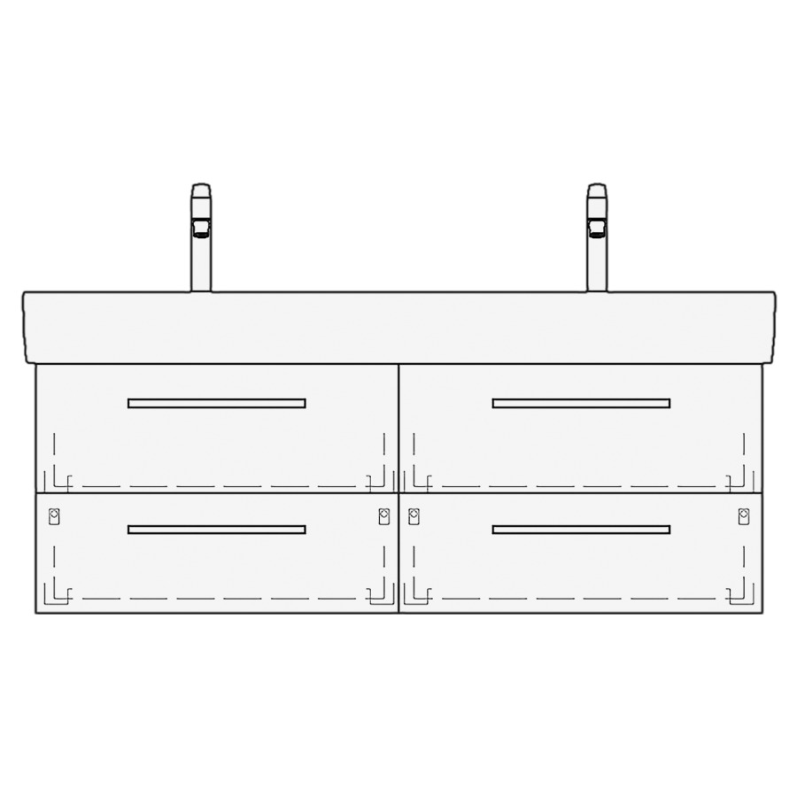 Élément inférieur VAL ASINO
115,0 x 44,0 x 40,0 cm
pour lavabo Val 120 cm
avec 2 robinets, 2 éléments
à chacune 2 tiroirs