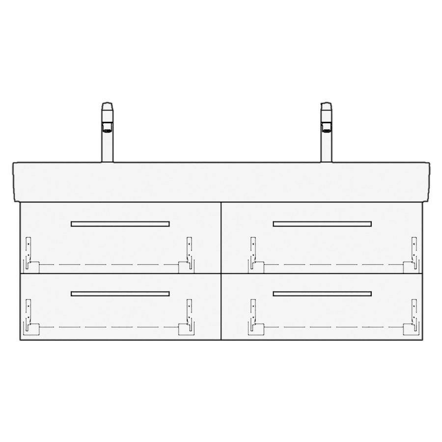 Élément inférieur VAL RANA
115,0 x 40,0 x 39,0 cm
pour lavabo Val 120 cm
avec 2 robinets, 2 éléments
à chacune 2 tiroirs