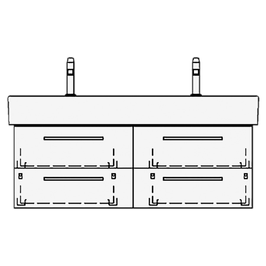 Élément inférieur
MEMENTO/2.0 RANA
114,0 x 40,0 x 44,0 cm
pour lavabo Memento 120 cm
avec 2 robinets
2 éléments à chacune 2 tiroirs