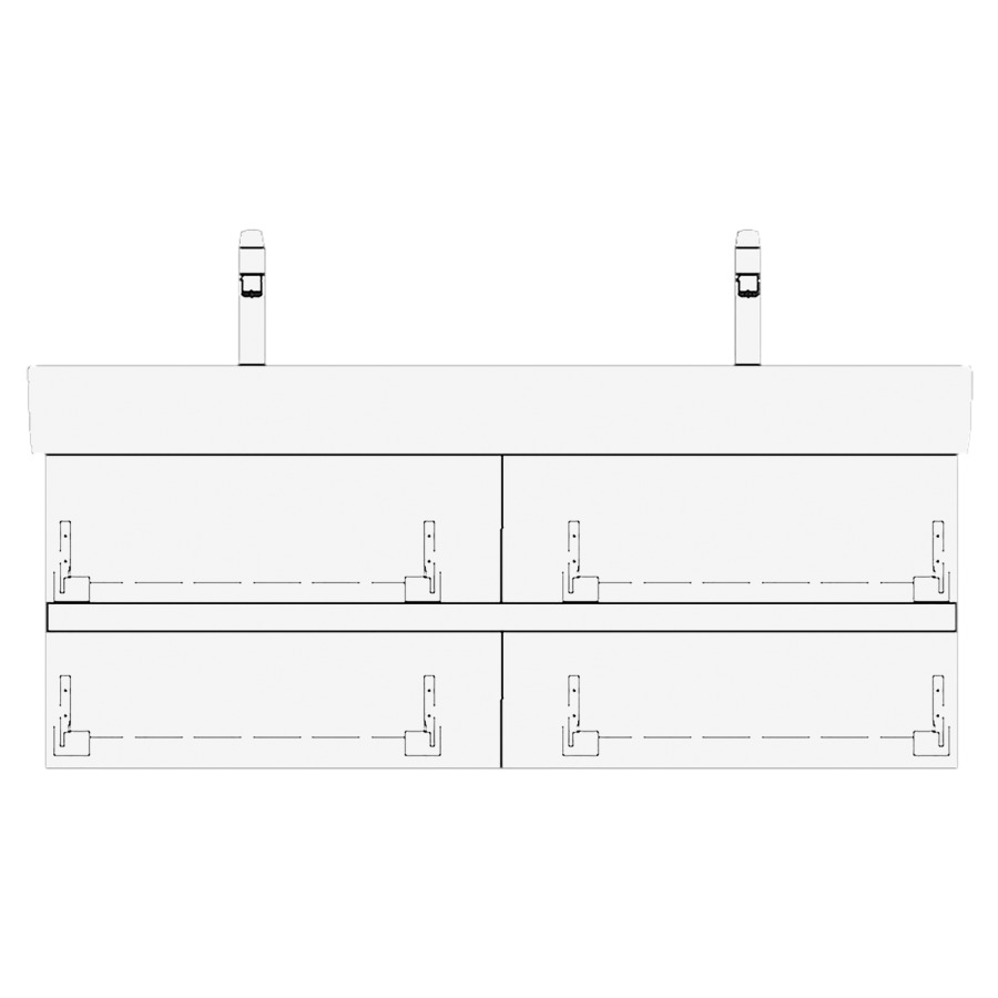 Élément inférieur VAL GATTO
115,0 x 40,0 x 39,0 cm
pour lavabo Val 120 cm
2 robinets, 2 éléments
à chacune 2 tiroirs