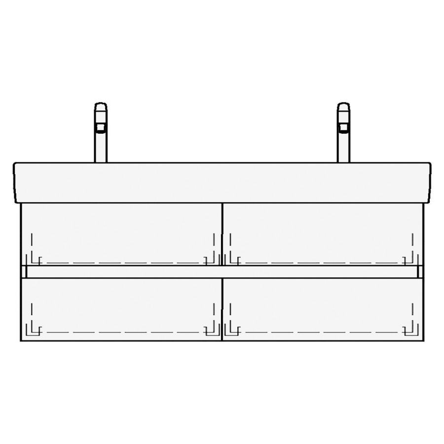 Élément inférieur VAL TORO
115,0 x 44,0 x 40,0 cm
pour lavabo double Val 120 cm
2 éléments à chacune 2 tiroirs