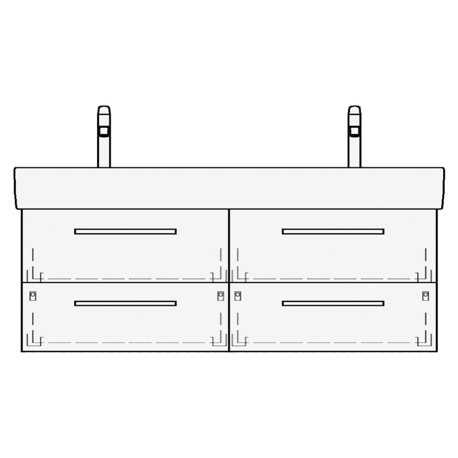 Élément inférieur VAL ASINO
115,0 x 44,0 x 40,0 cm
pour lavabo double Val 120 cm
2 éléments à chacune 2 tiroirs