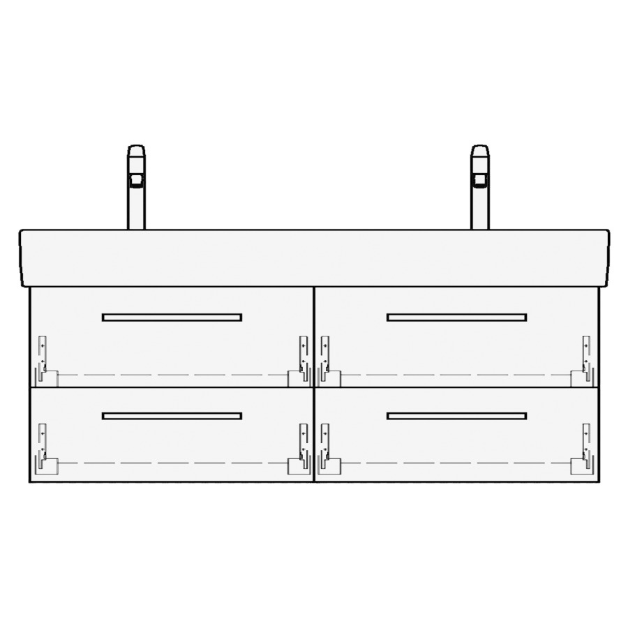 Élément inférieur VAL RANA
115,0 x 44,0 x 40,0 cm
pour lavabo double Val 120 cm
2 éléments à chacune 2 tiroirs