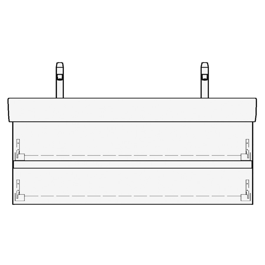 Élément inférieur VAL GATTO
115,0 x 44,0 x 40,0 cm
pour lavabo double Val 120 cm
élément à 2 tiroirs