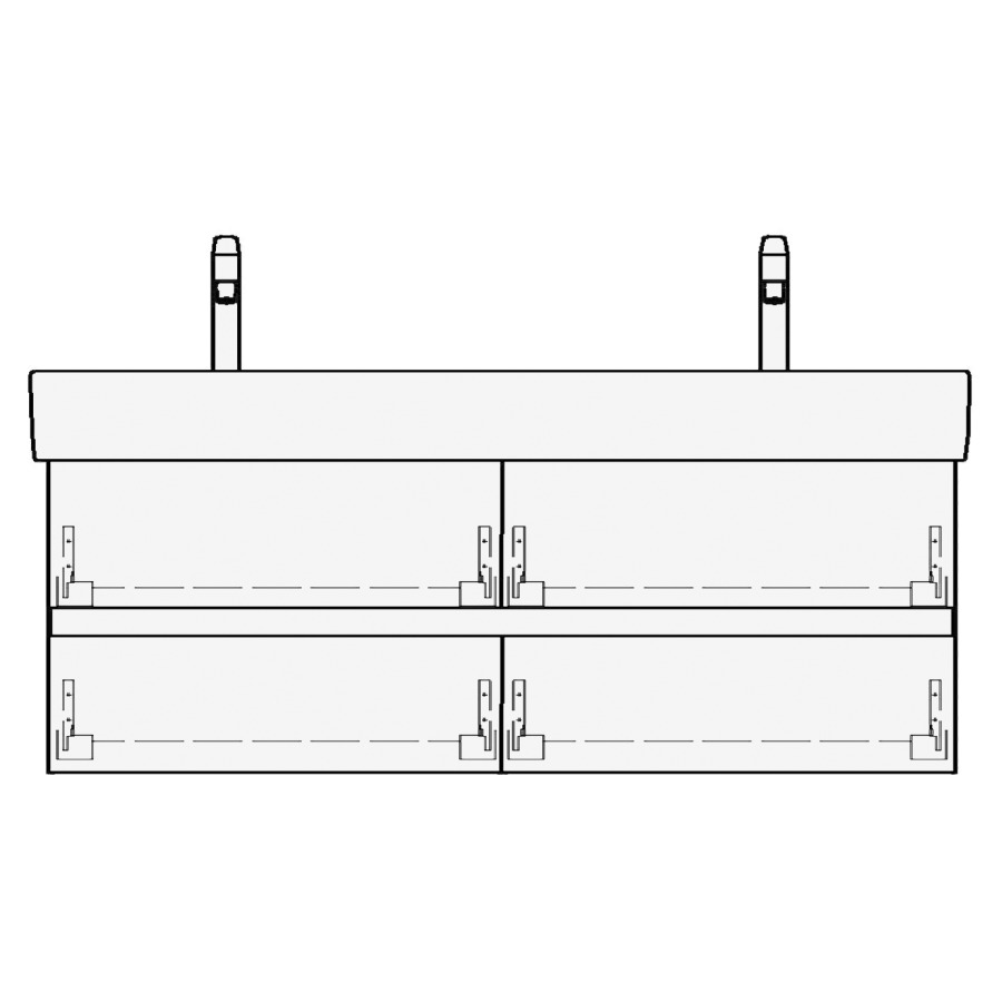 Élément inférieur VAL GATTO
115,0 x 44,0 x 40,0 cm
pour lavabo double Val 120 cm
2 éléments à chacune 2 tiroirs
