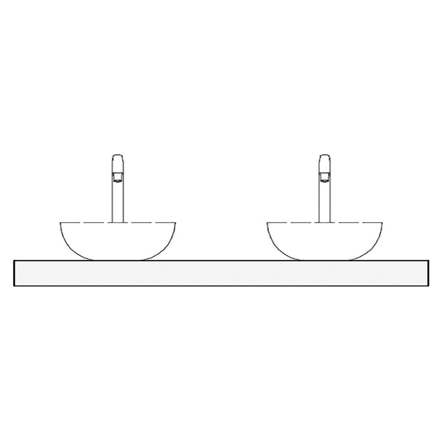Table de lavabo 120 stratifié
120,0 x 51,0 x 6,0 cm
pour 2 lavabos à poser
entraxe selon les indications
consoles inclus