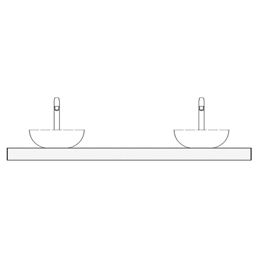 Table de lavabo 150 stratifié
150,0 x 51,0 x 6,0 cm
pour 2 lavabos à poser
entraxe selon les indications
consoles inclus