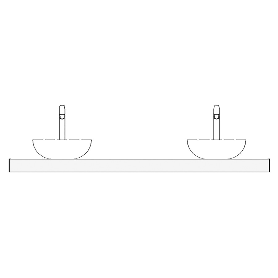 Table de lavabo 180 stratifié
180,0 x 51,0 x 6,0 cm
pour 2 lavabos à poser
entraxe selon les indications
consoles inclus