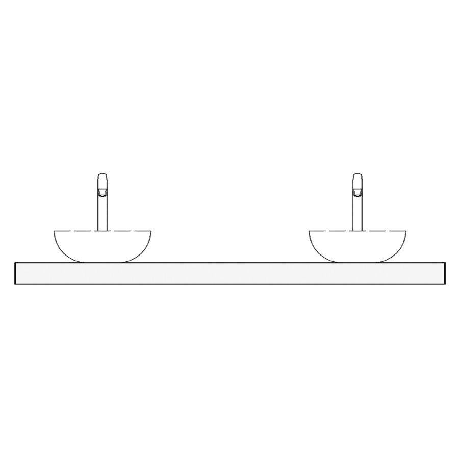 Table de lavabo 190 stratifié
190,0 x 51,0 x 6,0 cm
pour 2 lavabos à poser
entraxe selon les indications
consoles inclus