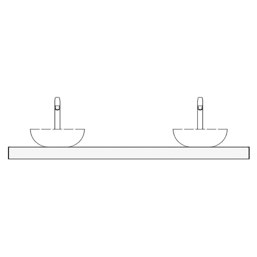 Table de lavabo 190 stratifié
190,0 x 51,0 x 8,0/10,0 cm
pour 2 lavabos à poser
entraxe selon les indications
consoles inclus