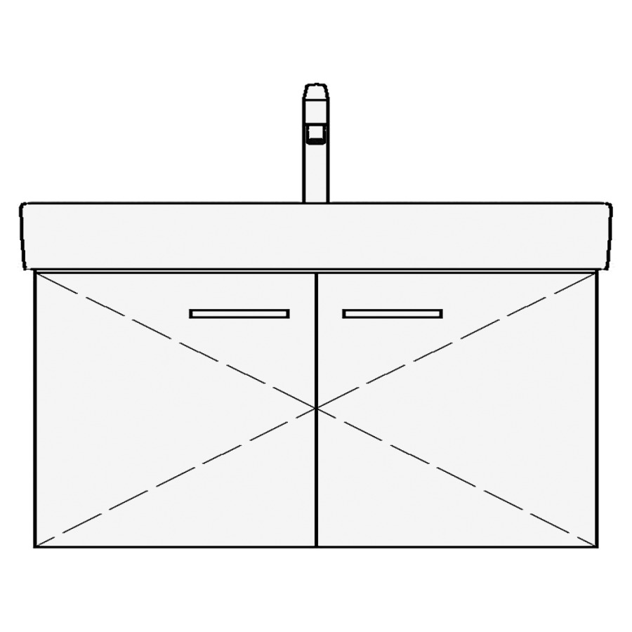 Élément inférieur MODERNA R
TORO
77,0 x 45,0 x 38,0 cm
pour lavabo Moderna R 84 cm
armoire de tablette, 2 portes
sans tablette