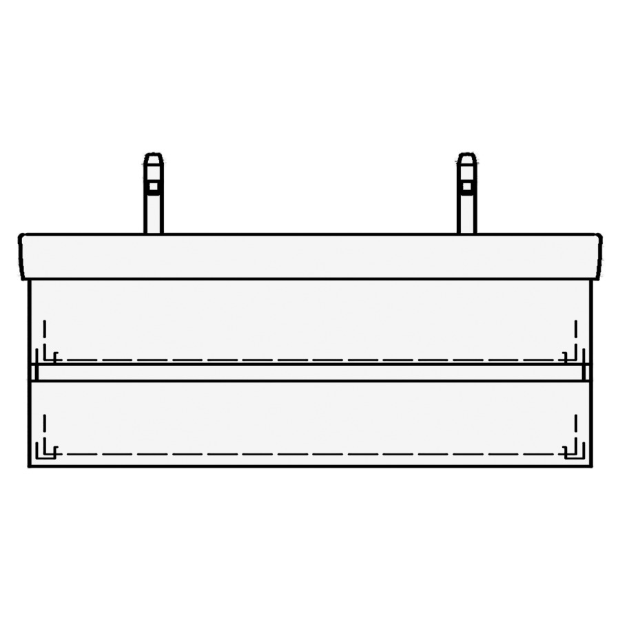 Élément inférieur MODERNA R
TORO
117,0 x 50,0 x 38,0 cm
pour lavabo double Moderna
R 124 cm, élément à 2 tiroirs