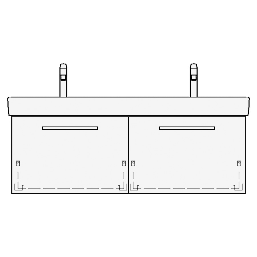 Élément inférieur MODERNA R
TORO
117,0 x 45,0 x 38,0 cm
pour lavabo double Moderna
R 124 cm, 2 éléments à chacune
1 tiroir