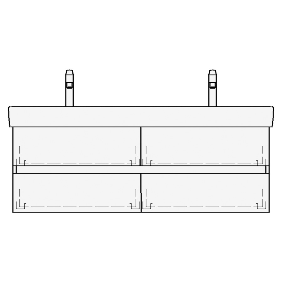 Élément inférieur MODERNA R
TORO
117,0 x 50,0 x 38,0 cm
pour lavabo double Moderna
R 124 cm, 2 éléments à chacune
2 tiroirs