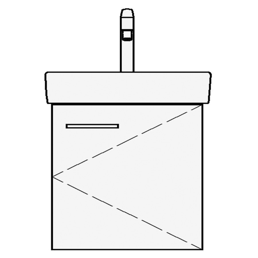 Élément inférieur MODERNA R
ASINO
47,0 x 45,0 x 35,0 cm
pour lavabo Moderna R 54 cm
armoire de tablette, 1 porte
charnières à droite, sans
tablette