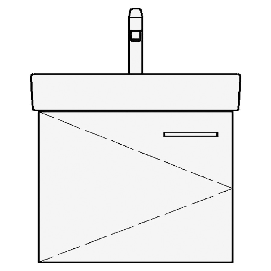 Élément inférieur MODERNA R
ASINO
55,0 x 45,0 x 38,0 cm
pour lavabo Moderna R 62 cm
armoire de tablette, 1 porte
charnières à gauche, sans
tablette