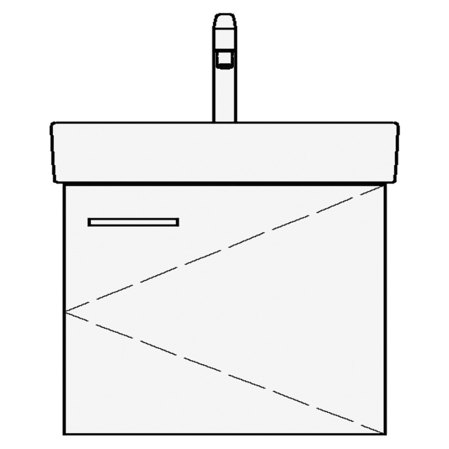 Élément inférieur MODERNA R
ASINO
55,0 x 45,0 x 38,0 cm
pour lavabo Moderna R 62 cm
armoire de tablette, 1 porte
charnières à droite, sans
tablette